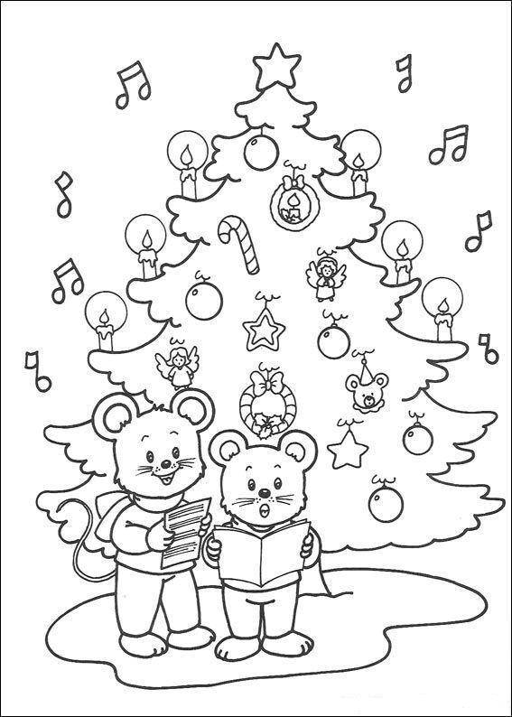 Coloring Songs for the new year. Category new year. Tags:  New Year, tree, gifts, toys.