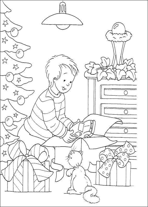 Coloring Christmas gifts. Category Christmas. Tags:  Christmas, Christmas toy, Christmas tree, gifts.