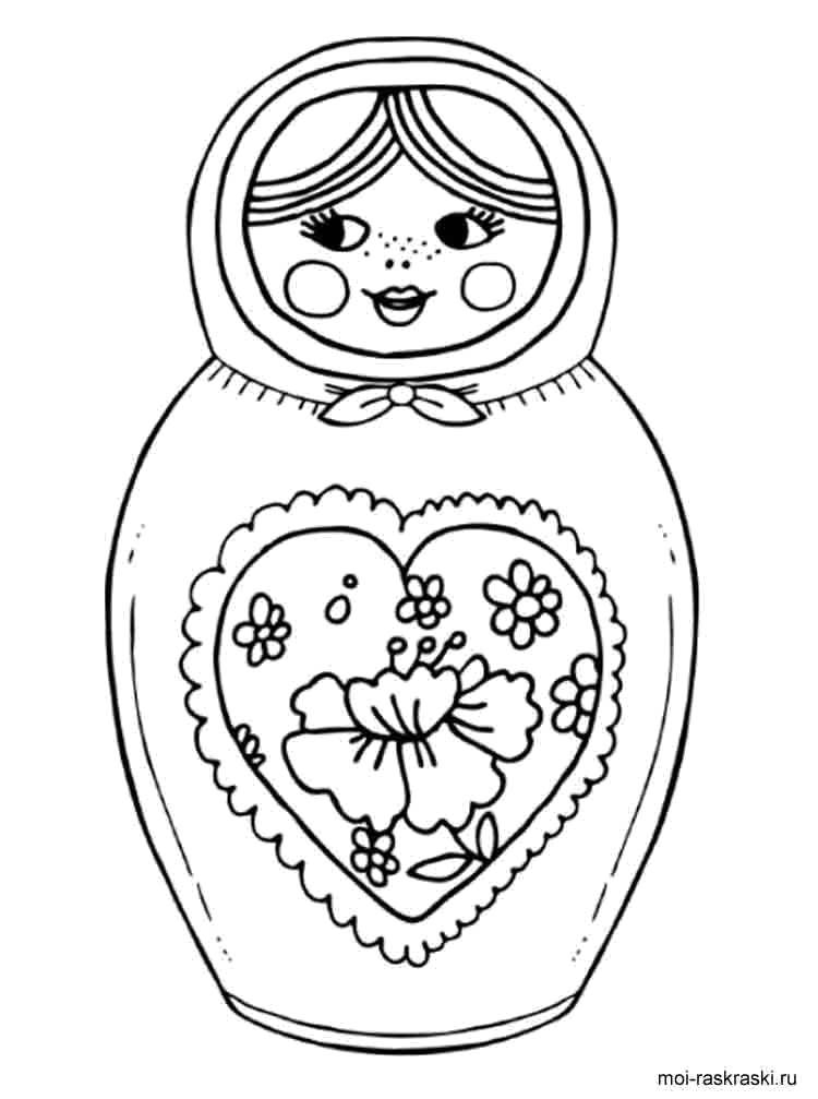 Coloring Russian nesting doll. Category utensils. Tags:  Utensils, dolls.
