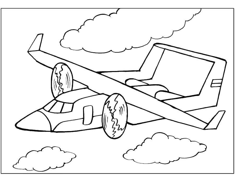 Название: Раскраска Самолет. Категория: транспорт. Теги: самолет.