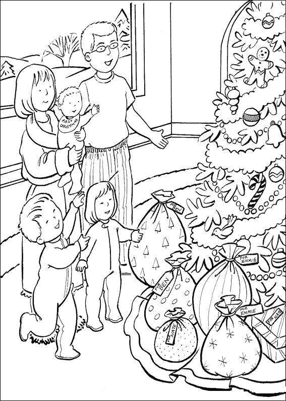 Coloring The family in the new year. Category Family. Tags:  Family, parents, children.