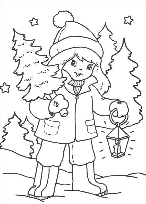 Название: Раскраска Ёлочка на новый год. Категория: зима. Теги: Зима, лес, веселье, снег.
