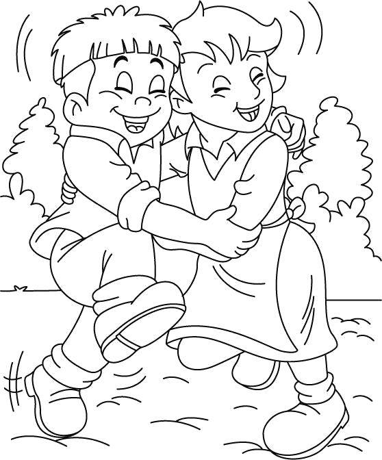 Coloring Kids. Category friendship. Tags:  Children, girl, boy.