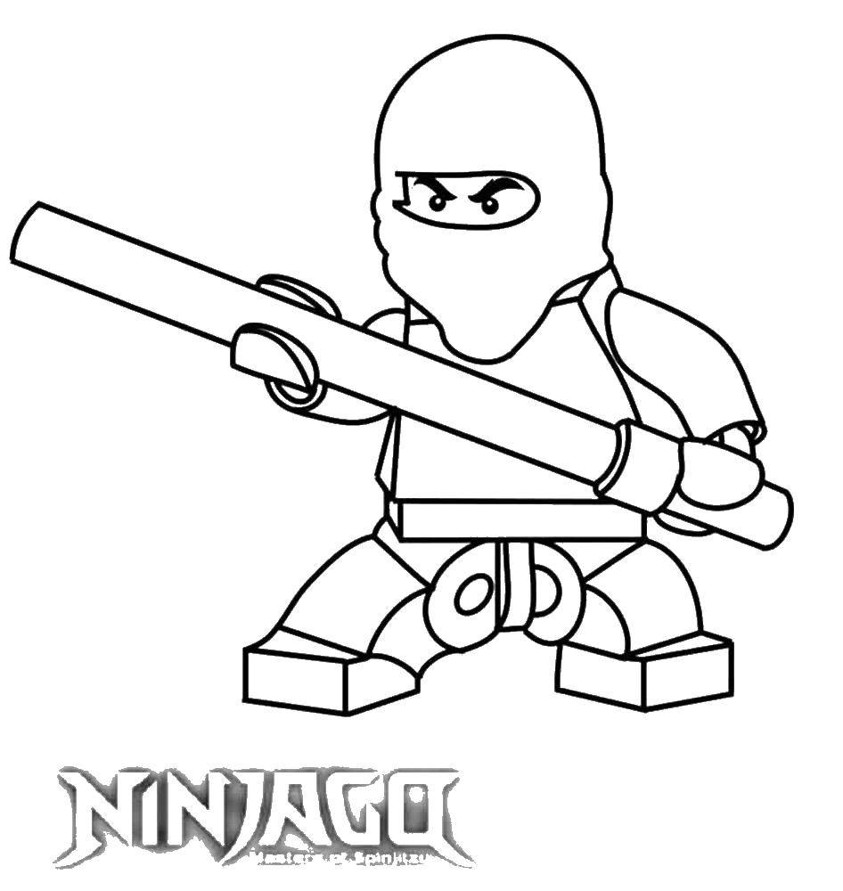 Название: Раскраска Ниндзя из конструктора лего. Категория: лего. Теги: Ниндзя, конструктор, Лего.