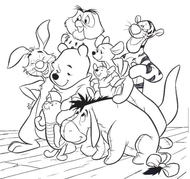 Coloring Cartoon character Winnie the Pooh . Category friendship. Tags:  Cartoon character, Winnie the Pooh.