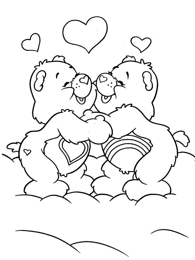 Название: Раскраска Влюбленные мишки. Категория: день святого валентина. Теги: День Святого Валентина, любовь, сердце, мишки.