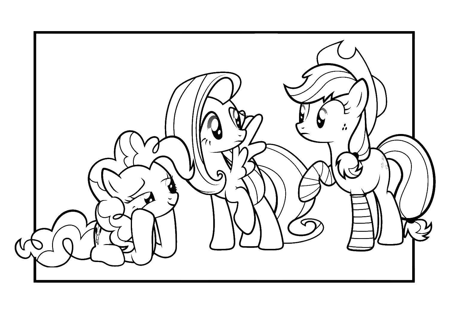 Название: Раскраска Пони из my little pony . Категория: Пони. Теги: Пони, My little pony .