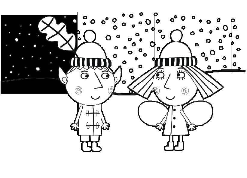 Coloring Girl and boy. Category coloring for little ones. Tags:  girl, boy.