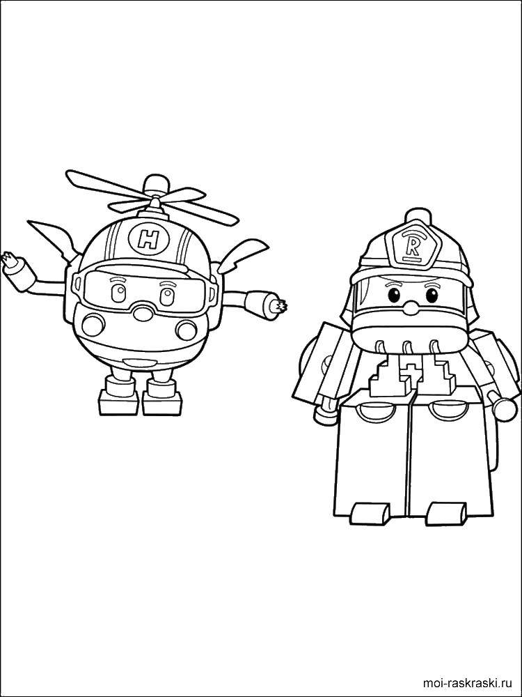 Coloring Helly robocar poli and. Category Characters cartoon. Tags:  Helly, robocar poli.
