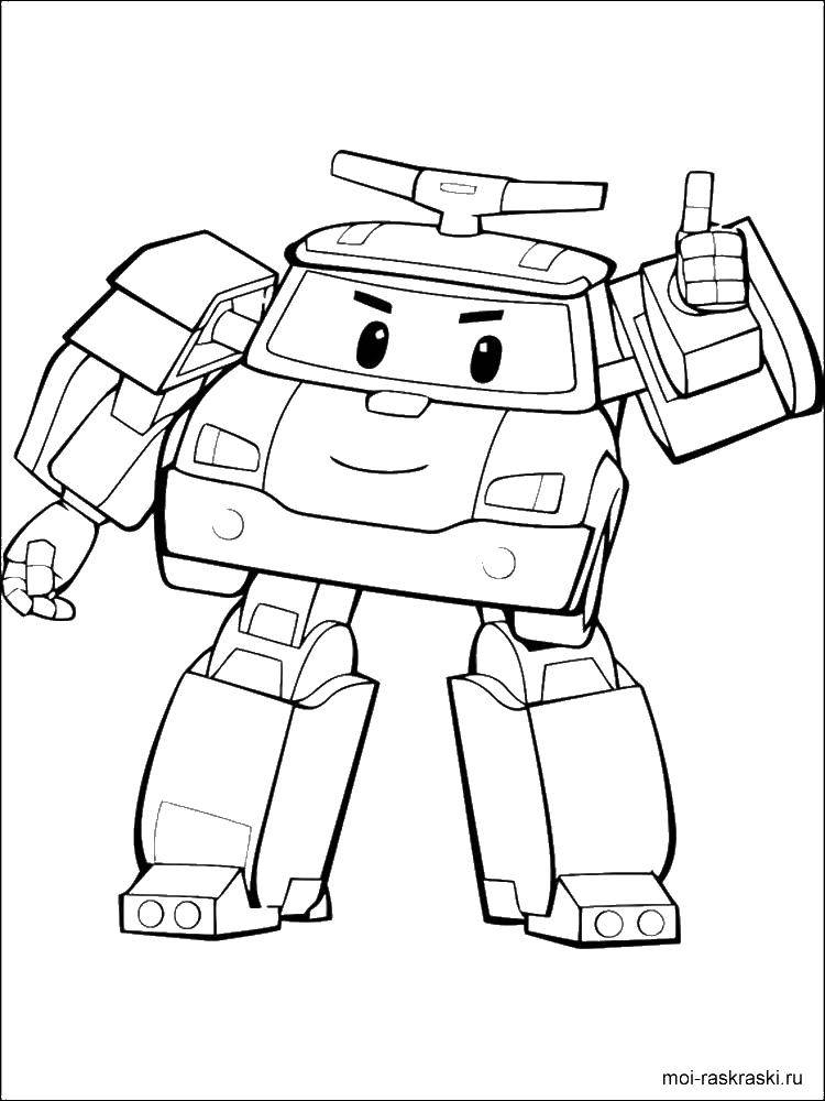 Coloring Helly. Category Cartoon character. Tags:  Helly, robocar poli.