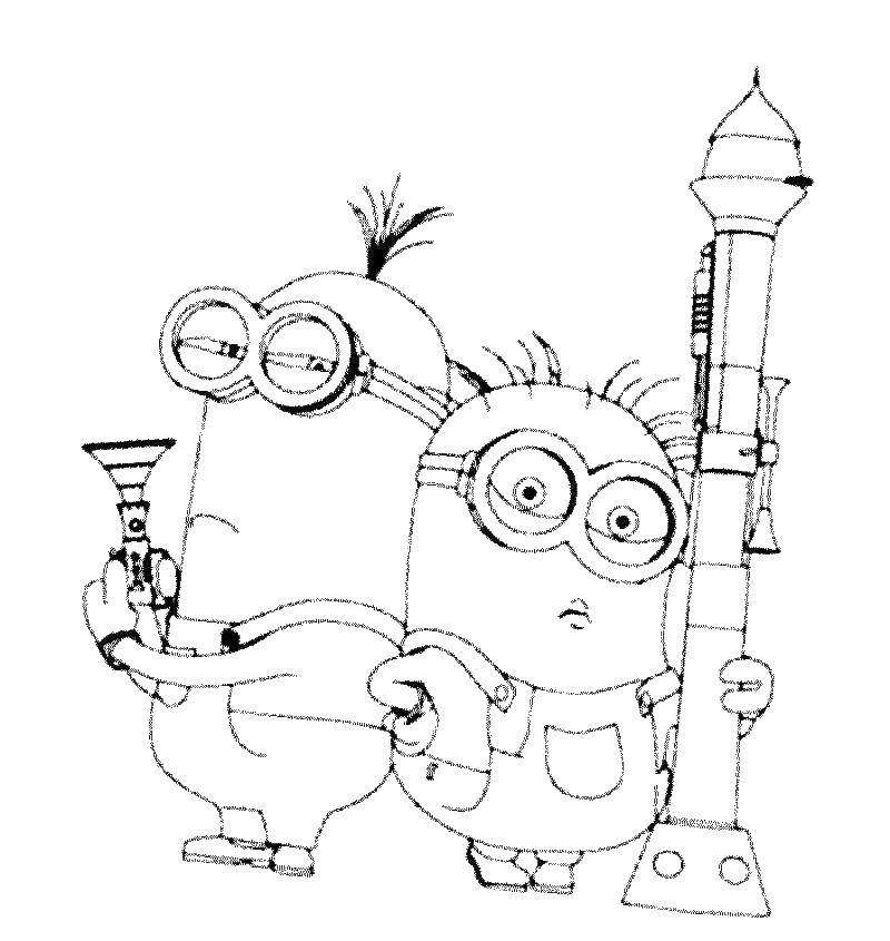 Coloring Minions with guns. Category the minions. Tags:  the minions.