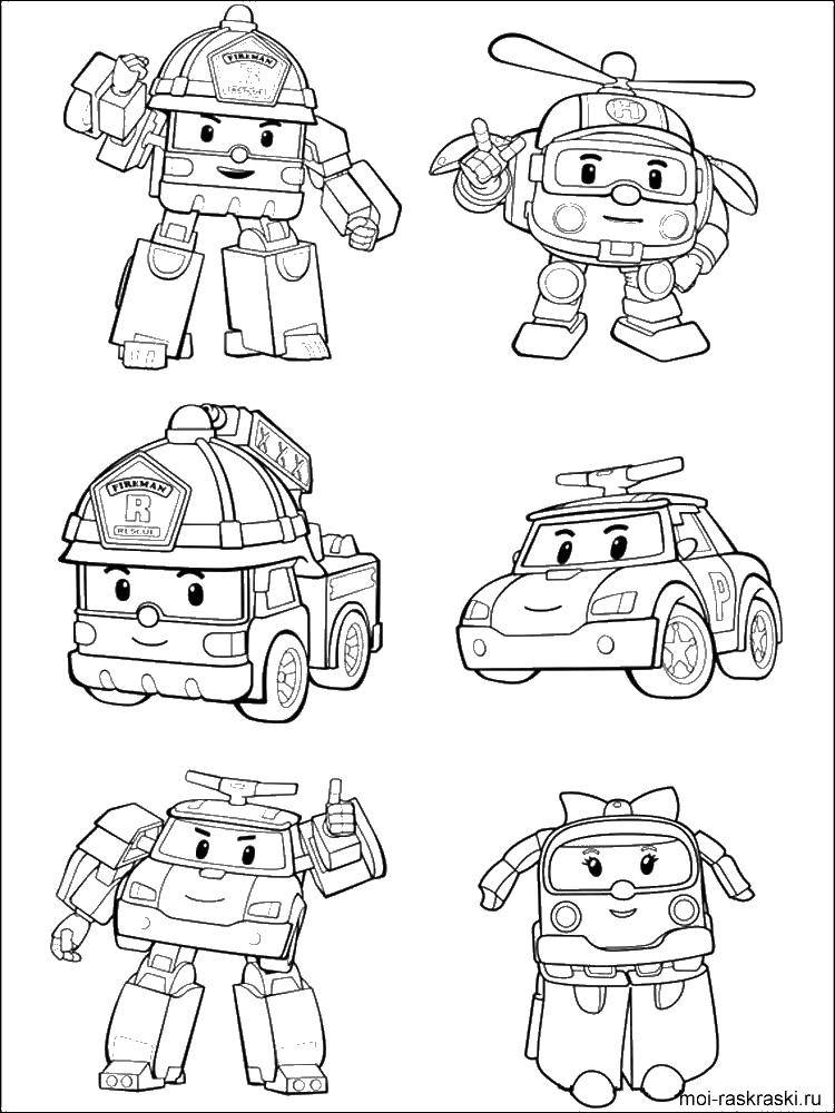 Coloring Robocar poli. Category Cartoon character. Tags:  poli robocar, friends.