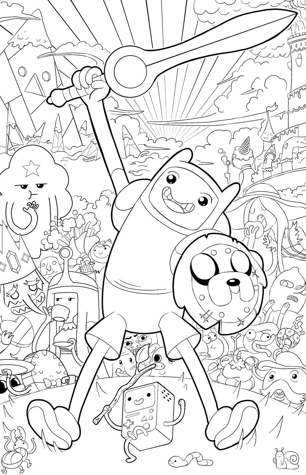 Coloring Adventure time!. Category adventure time. Tags:  The character from the cartoon, Adventure Time.