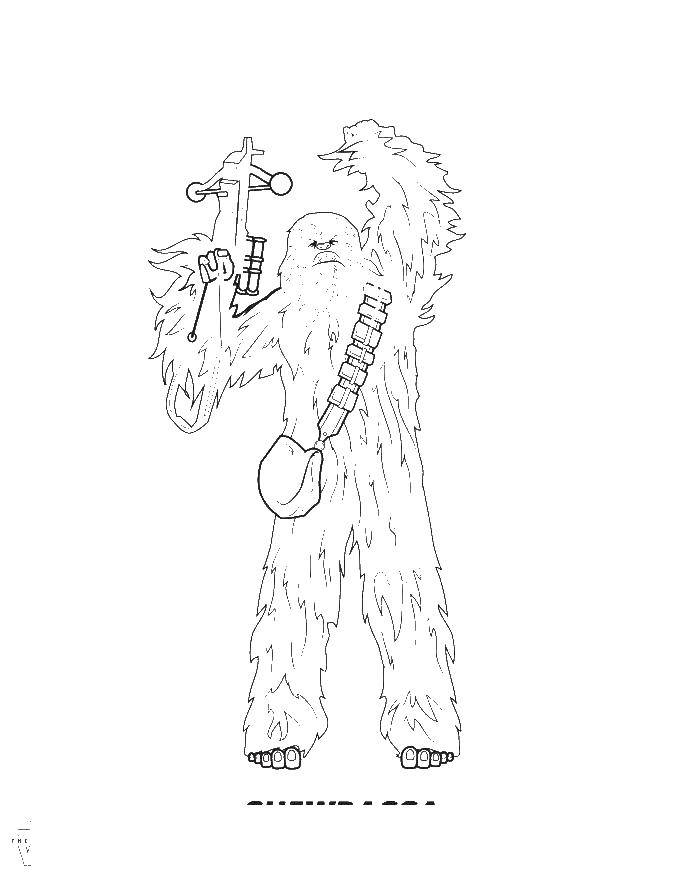 Coloring Chewbacca. Category star wars . Tags:  Chewbacca, star wars.