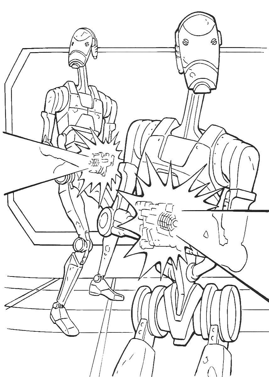 Название: Раскраска Дроид. Категория: звездные войны. Теги: дроид, робот, звездные войны.