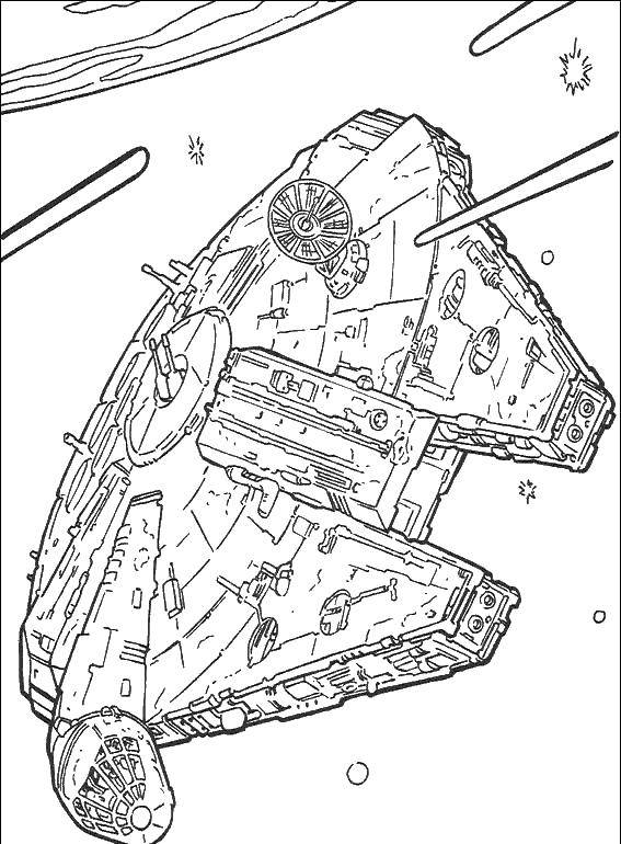 Coloring Spaceship. Category star wars . Tags:  spaceships, star wars.