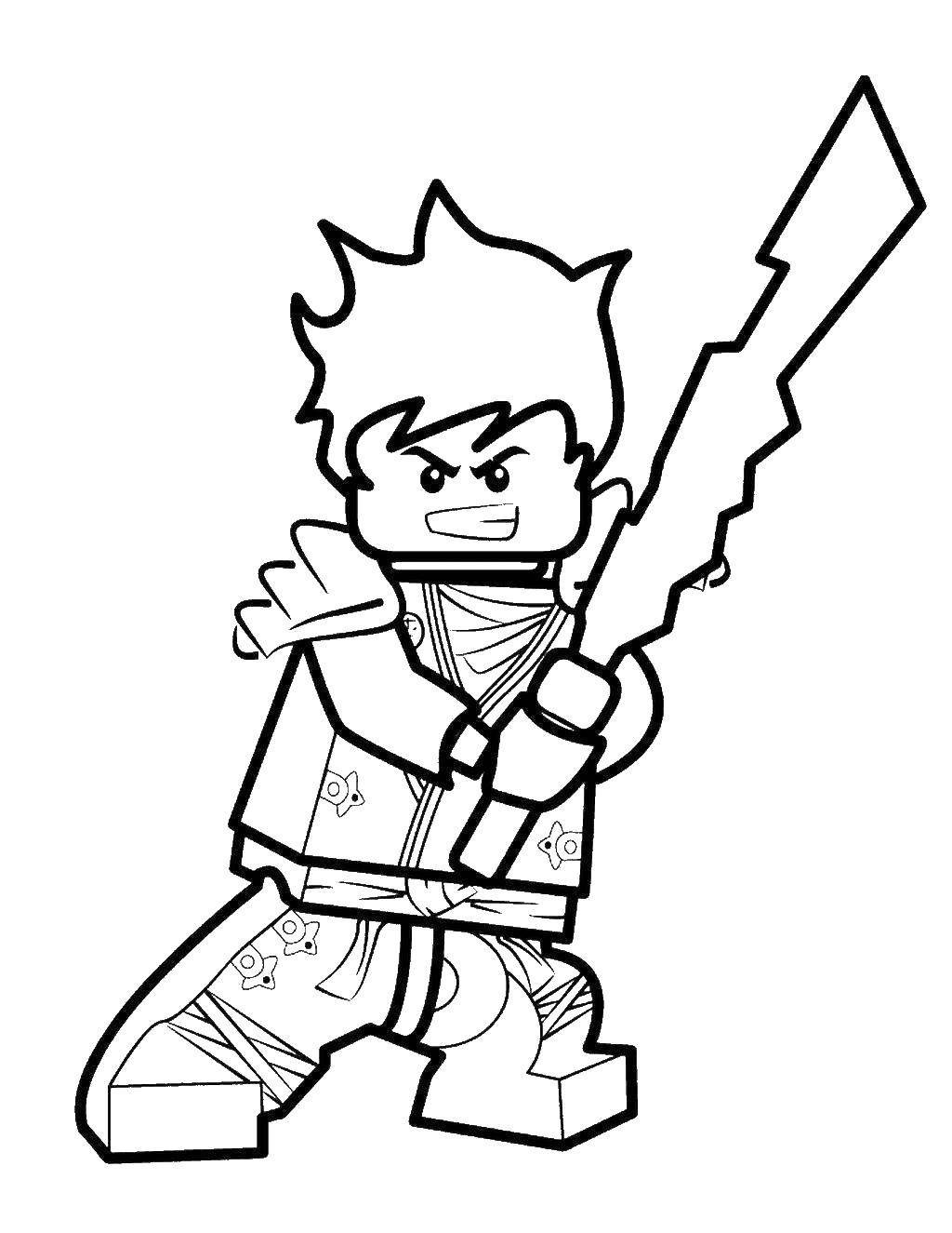 Coloring LEGO warrior. Category LEGO. Tags:  LEGO, ninja.