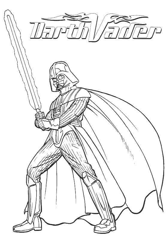 Coloring Dard Vader. Category star wars . Tags:  Darth Vader, star wars.