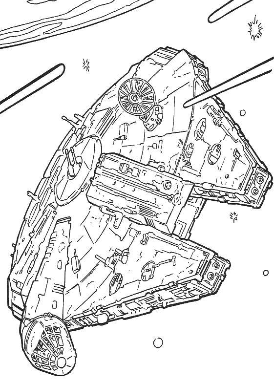 Coloring Spaceship. Category star wars ships. Tags:  spaceships, star wars.