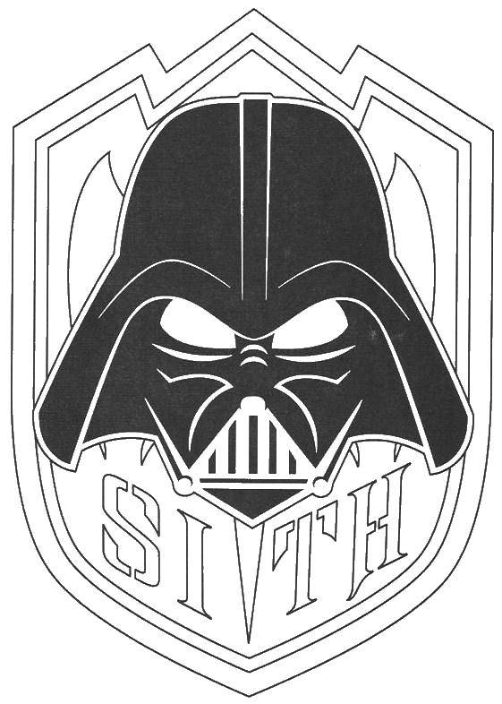 Coloring The mask of Darth Vader. Category star wars ships. Tags:  Darth Vader.