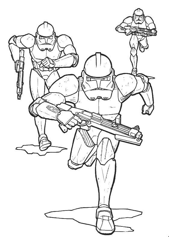 Coloring Soldiers are fleeing the attack. Category star wars ships. Tags:  soldiers.