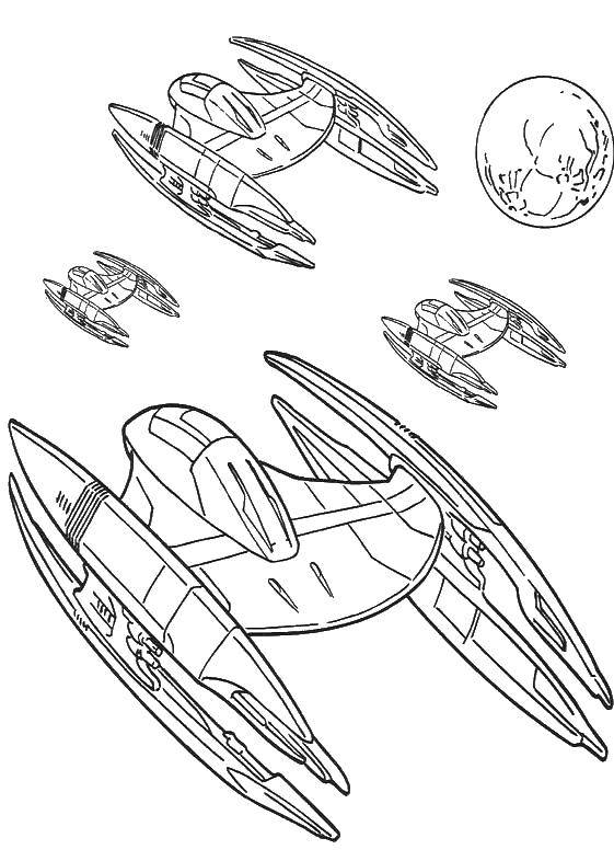 Название: Раскраска Военные космические корабли. Категория: звездные войны корабли. Теги: космолеты, звездолет.