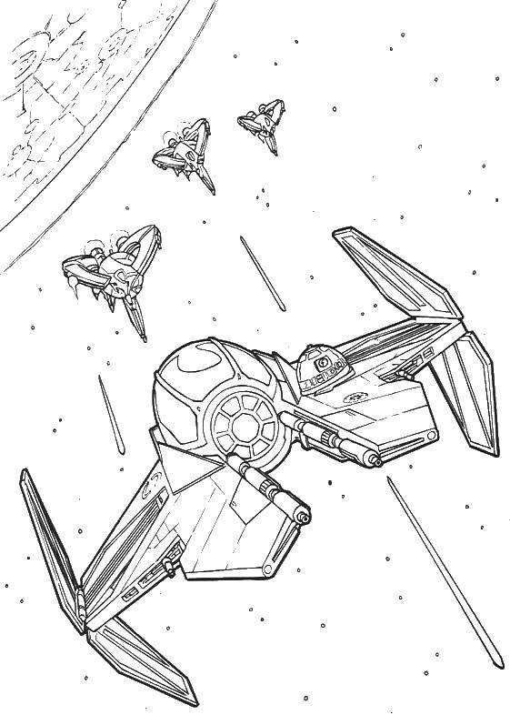 Coloring War in space. Category star wars ships. Tags:  spaceships, spaceship.