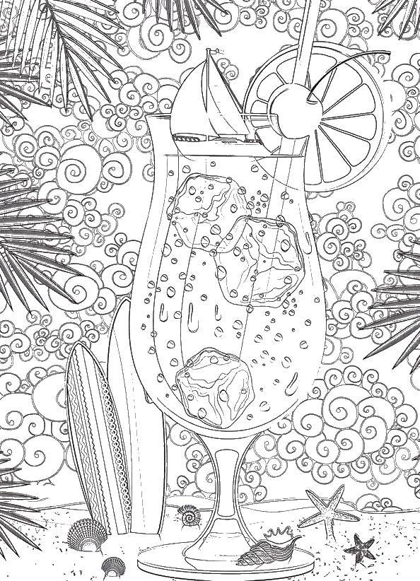 Coloring Cocktail. Category coloring for adults. Tags:  cocktail.