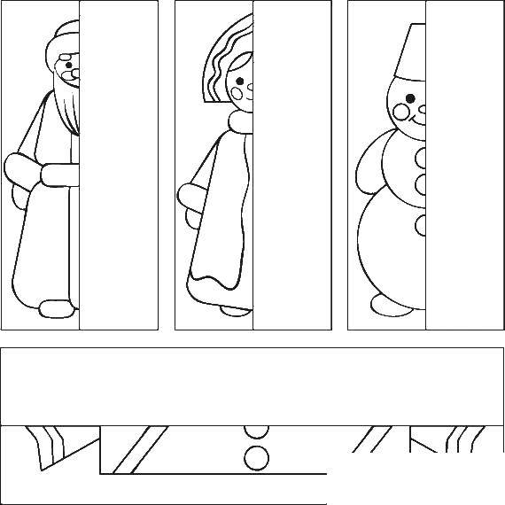 Coloring New year heroes. Category snow. Tags:  dedmoroz, snowman, snow maiden.