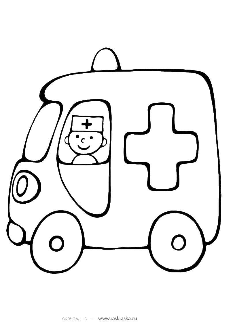 Coloring Ambulance. Category a profession. Tags:  the doctor.