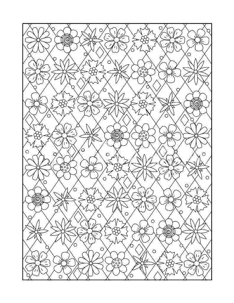 Coloring The flowers in the patterns. Category coloring for adults. Tags:  flowers.