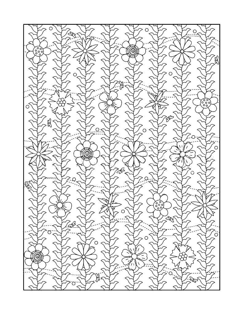 Coloring Flowers. Category coloring for adults. Tags:  flowers.