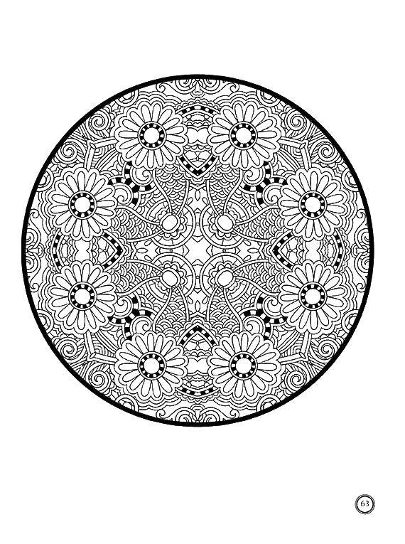 Coloring The pattern in the circle. Category coloring for adults. Tags:  pattern .