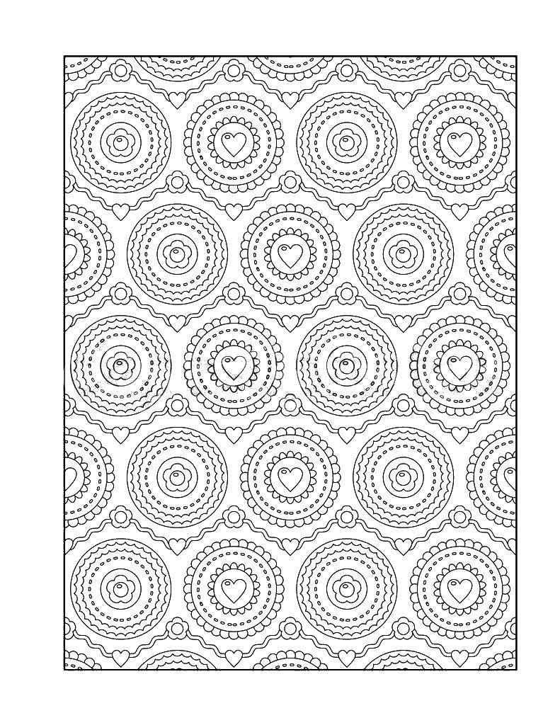 Coloring Patterns with hearts. Category coloring for adults. Tags:  pattern .