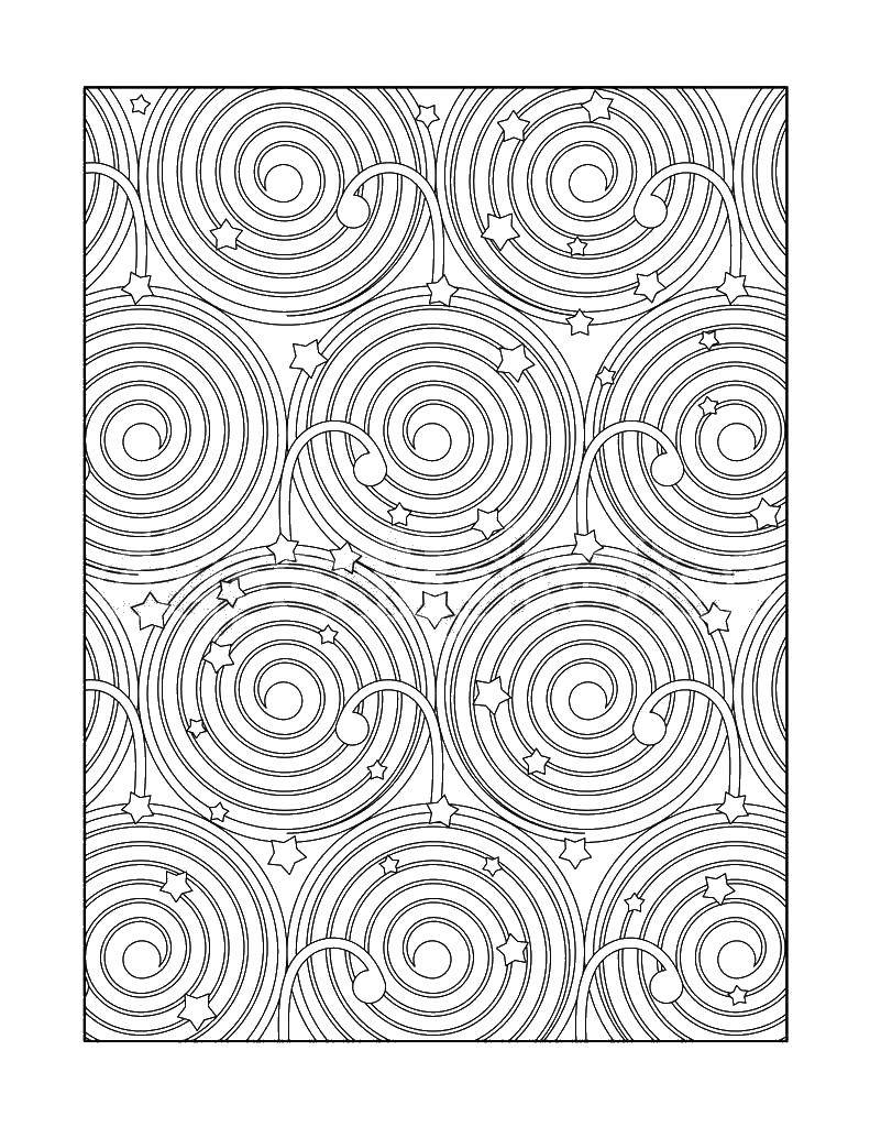 Coloring Patterns with spiral. Category coloring for adults. Tags:  pattern .