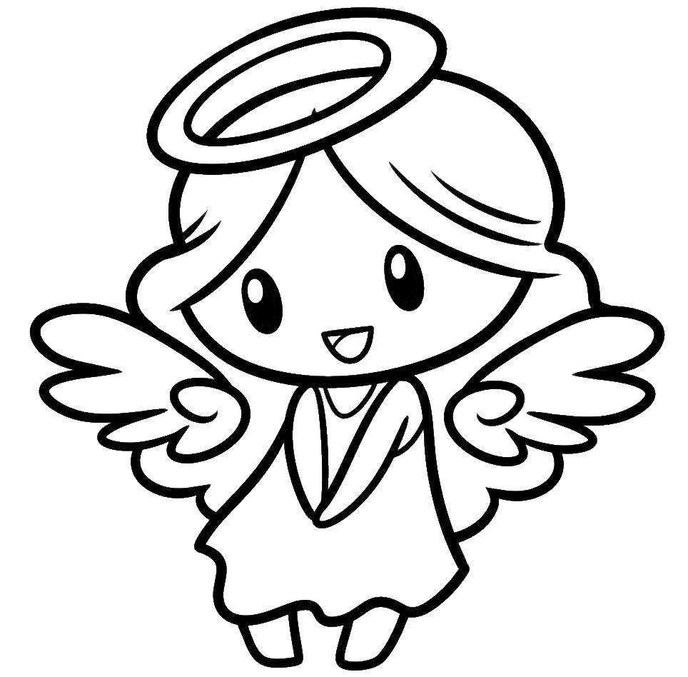 Опис: розмальовки  Маленький ангел дівчинка. Категорія: ангели . Теги:  дівчинка, ангел.