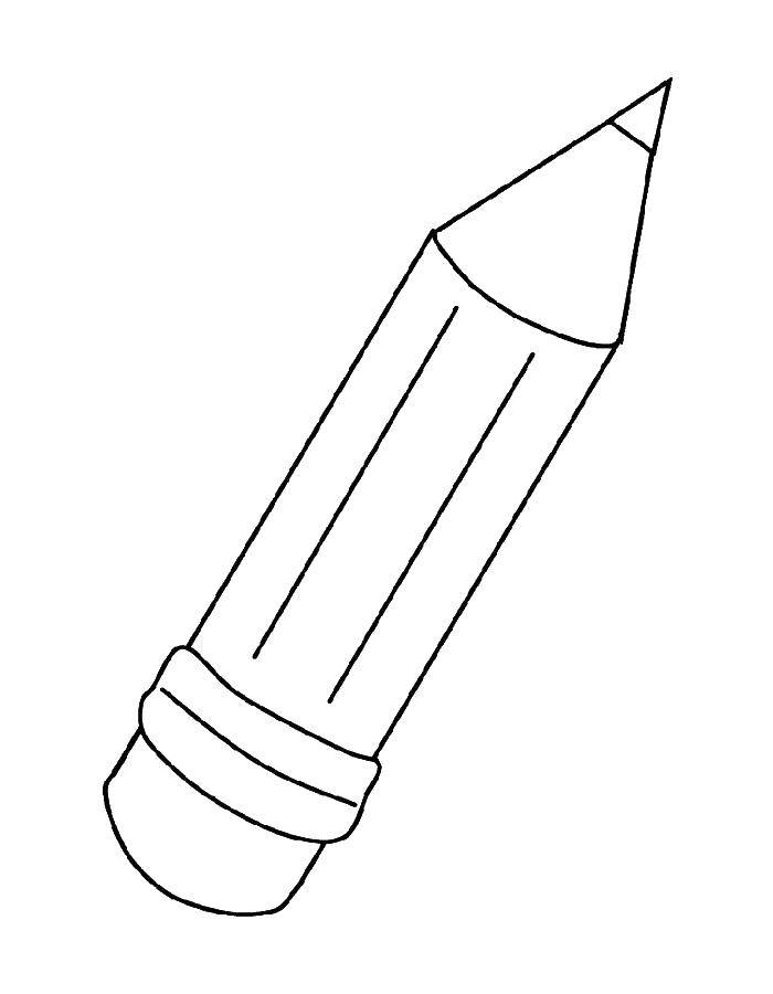 Название: Раскраска Карандаш с резинкой. Категория: карандаш. Теги: карандаш.