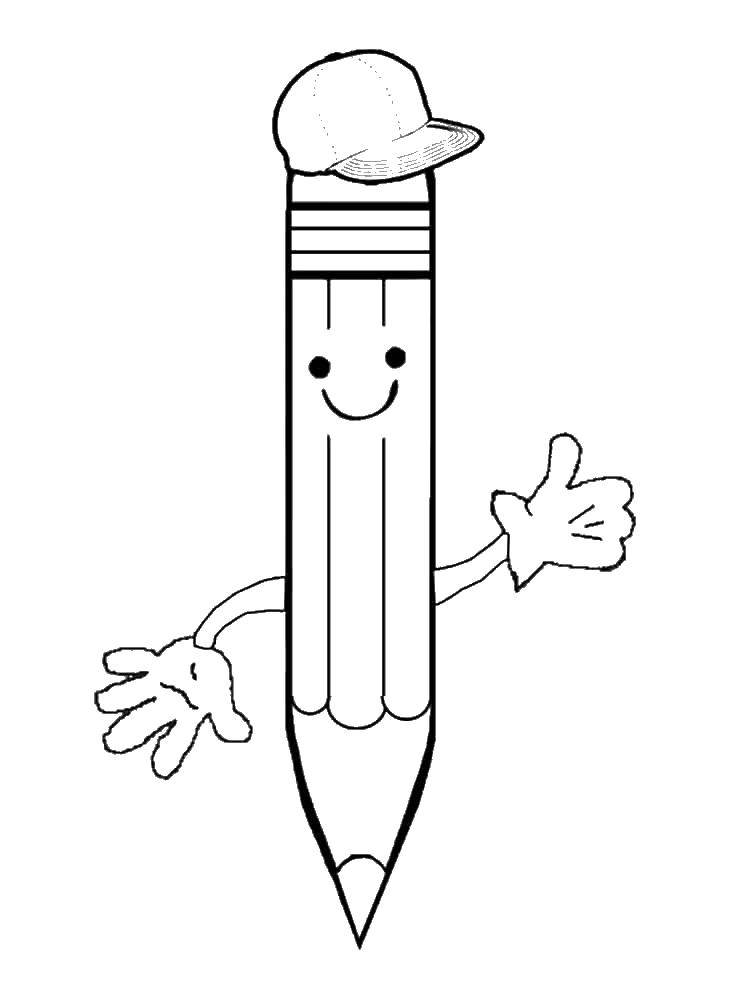 Название: Раскраска Карандаш в безболке. Категория: карандаш. Теги: безболка, карандаш.