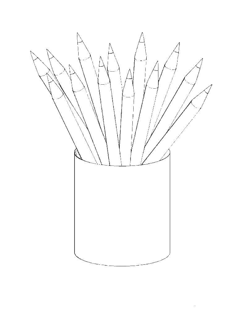 Название: Раскраска Карандаши в банке. Категория: карандаш. Теги: школа, карандаши.