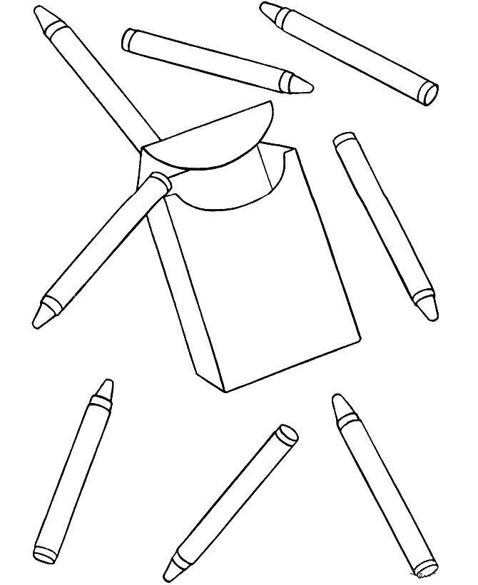 Название: Раскраска Карандаши восковые. Категория: карандаш. Теги: карандаш, коробка.