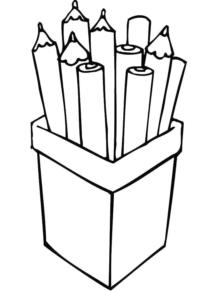 Название: Раскраска Коробка карандашы. Категория: карандаш. Теги: коробка, карандашы.