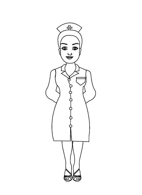 Coloring Nurse. Category coloring pages for girls. Tags:  nurse.