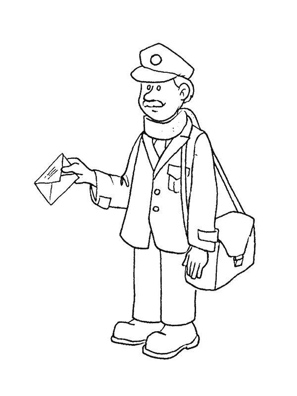 Coloring The postman. Category coloring for little ones. Tags:  the postman.