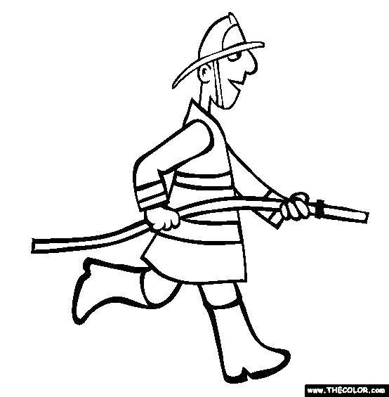 Coloring Firefighter. Category military coloring pages. Tags:  firefighter.
