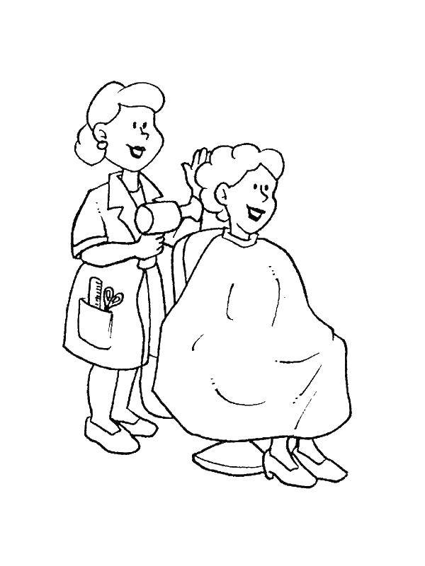 Coloring hairdresser. Category coloring for little ones. Tags:  Barber.