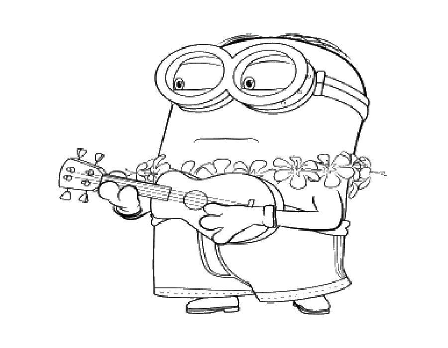 Coloring The minion plays the guitar. Category the minions. Tags:  Minion.