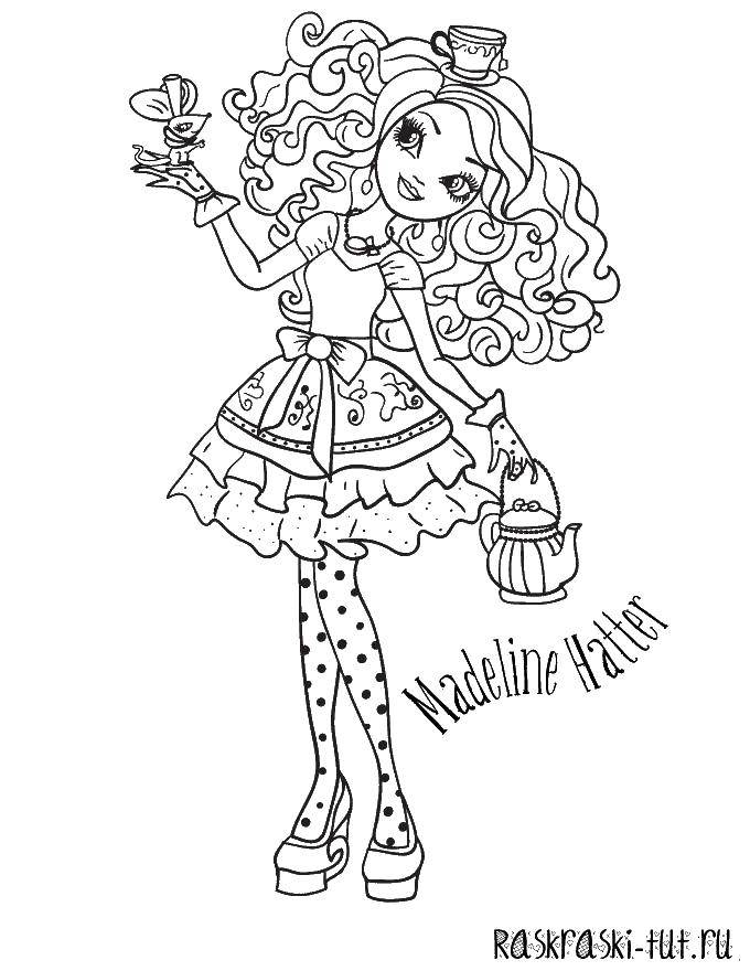 Coloring Of madelen Hatter. Category coloring pages for girls. Tags:  of madelen Hatter.