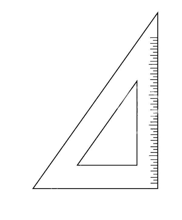Coloring Triangular ruler. Category school supplies. Tags:  ruler.