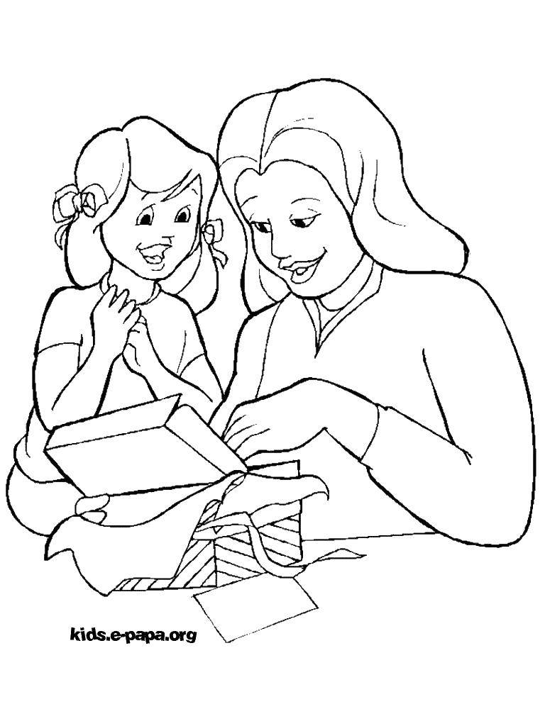 Coloring Mother and daughter. Category mom . Tags:  daughter , mother.