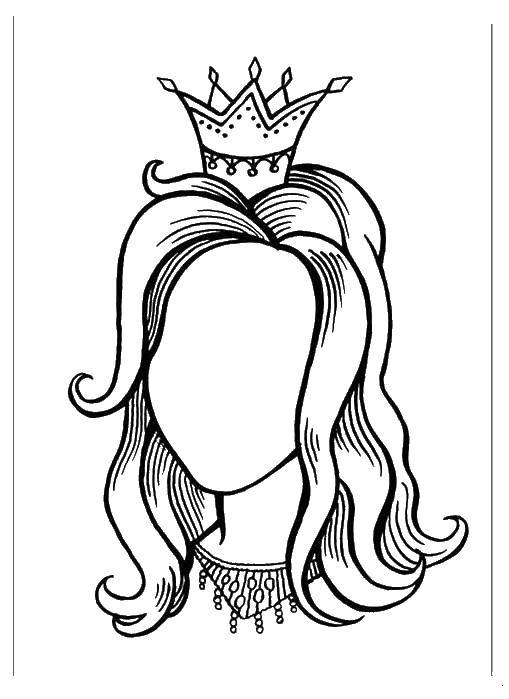 Название: Раскраска Принцесса без лица. Категория: дорисуй по образцу. Теги: принцесса, корона.